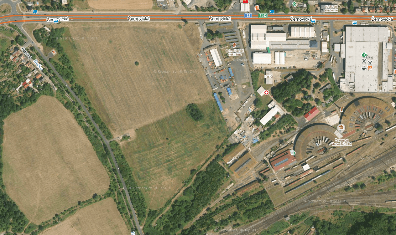 Průmyslové pozemky Chomutov